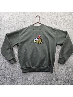 INSOMNIAC Bounce House Crewneck Sweatshirt XL Green Rave EDM House Dance Heavy